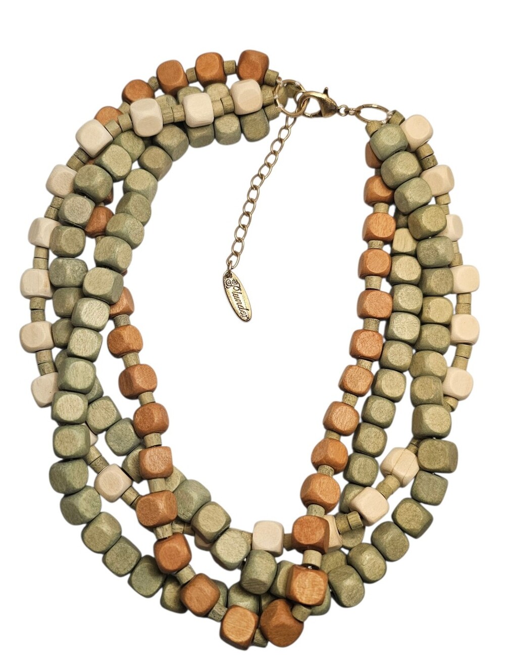 Plunder Multi Wood Bead Necklace NWOT